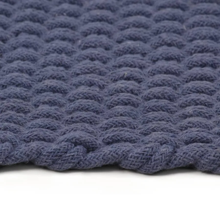 Tapis rectangulaire Bleu marine 160x230 cm Coton - 3