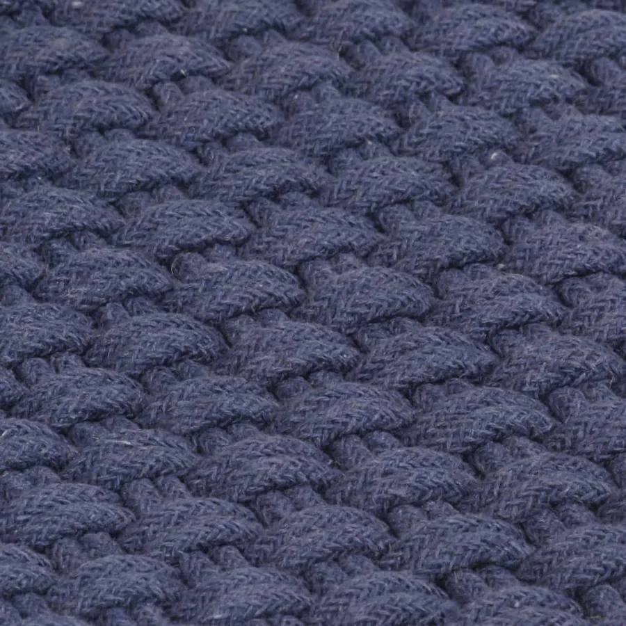 Tapis rectangulaire Bleu marine 160x230 cm Coton - 5