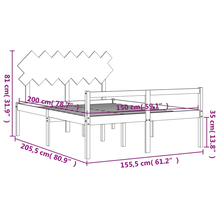 Lit pour personne âgée sans matelas blanc bois massif - 12