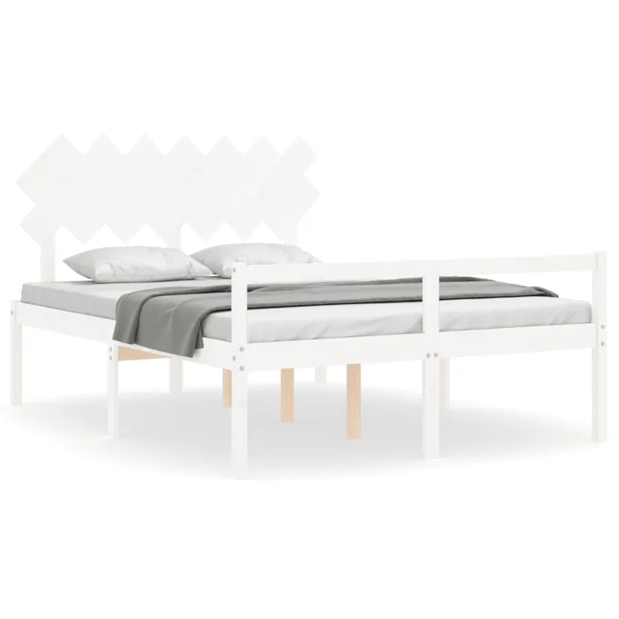 Lit pour personne âgée sans matelas blanc bois massif - 2