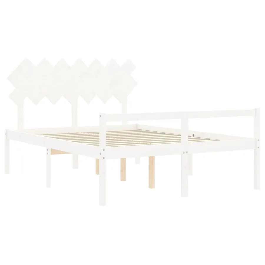 Lit pour personne âgée sans matelas blanc bois massif - 5
