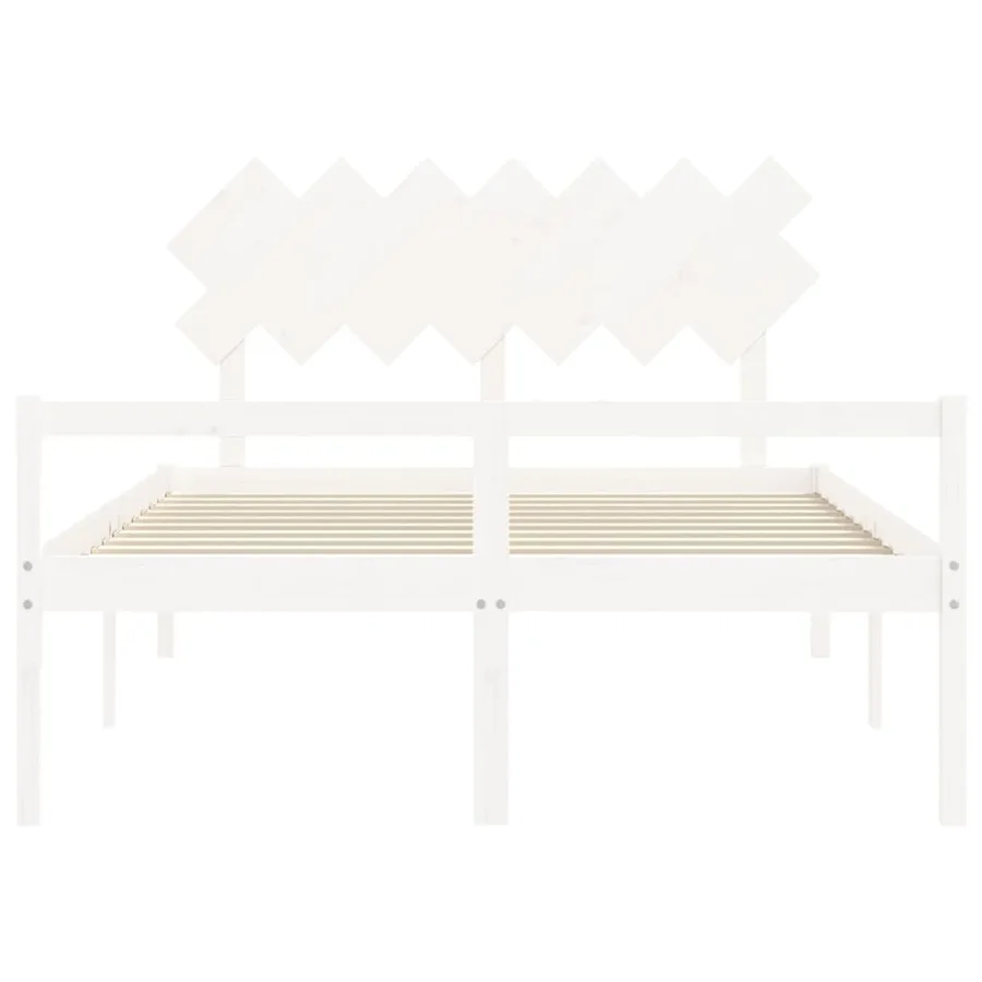 Lit pour personne âgée sans matelas blanc bois massif - 6