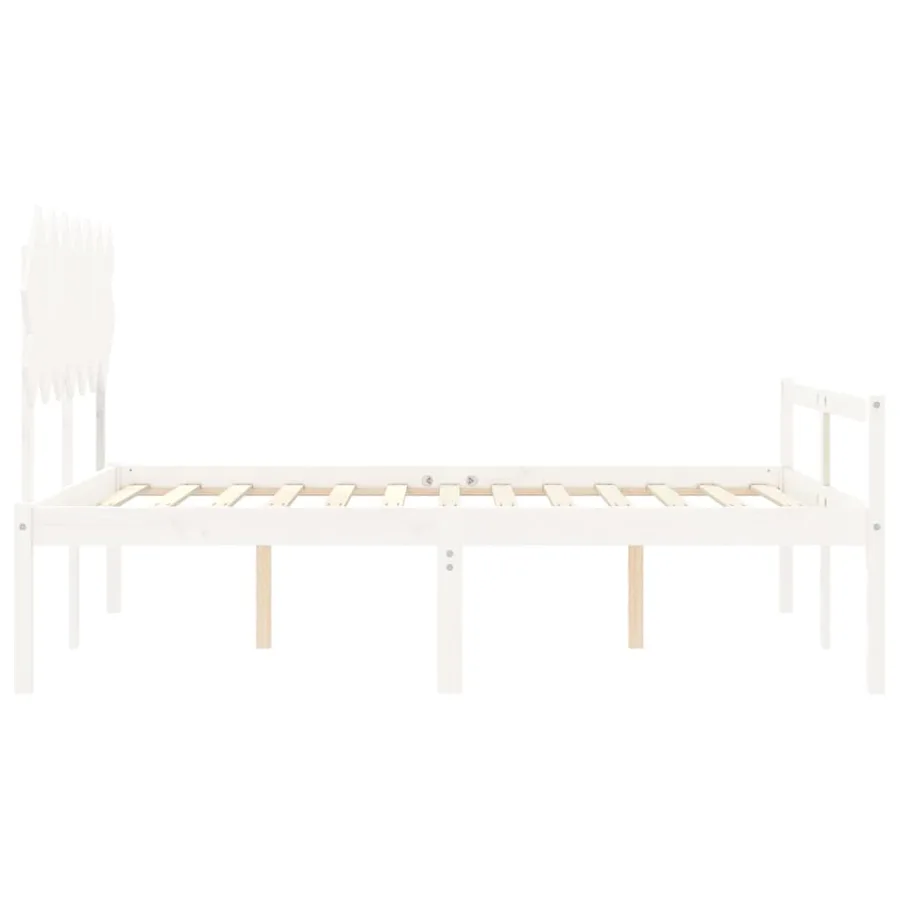 Lit pour personne âgée sans matelas blanc bois massif - 7
