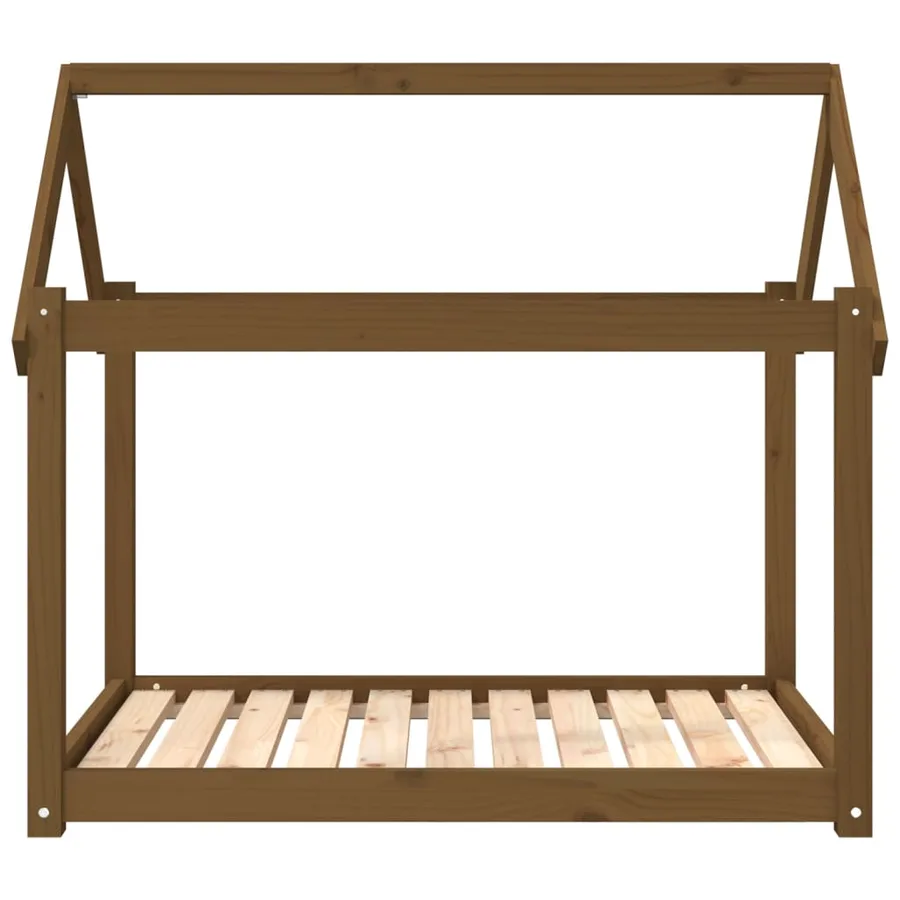 Lit pour chien Marron miel 101x70x90 cm Bois de pin solide - 5