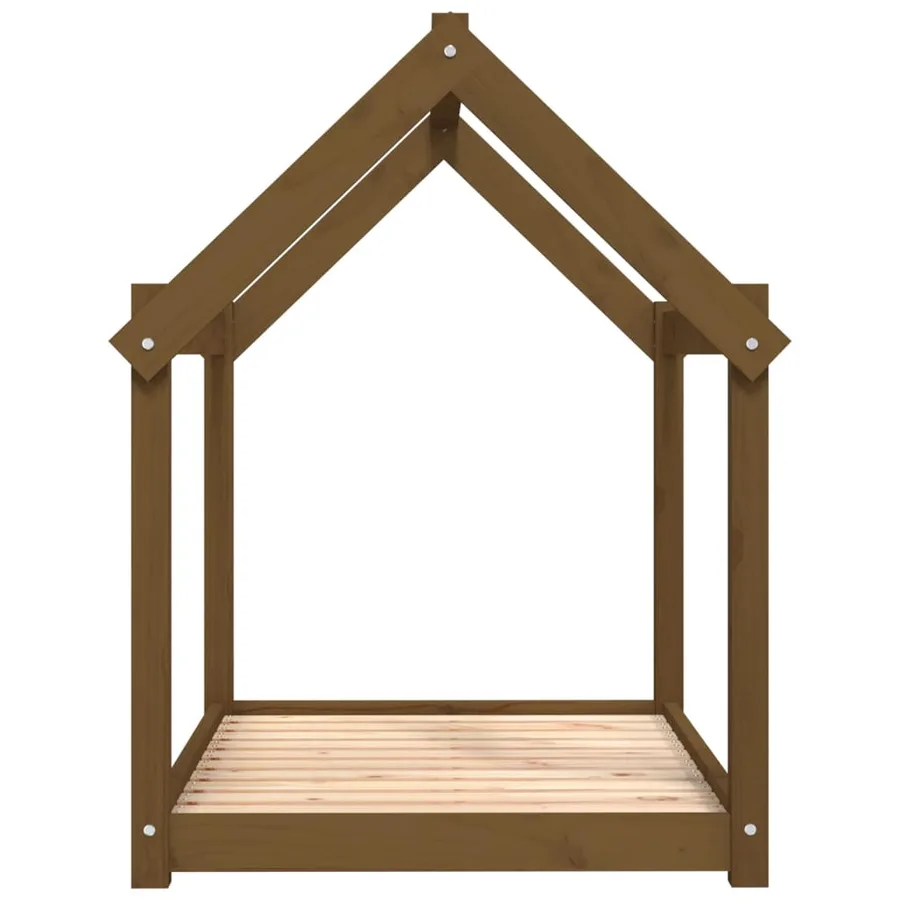 Lit pour chien Marron miel 101x70x90 cm Bois de pin solide - 6