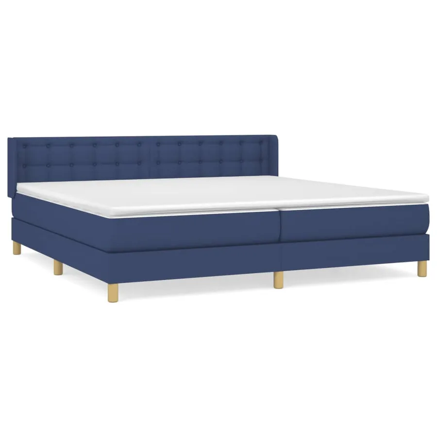 Sommier à lattes de lit avec matelas Bleu 160x200 cm Tissu - 2