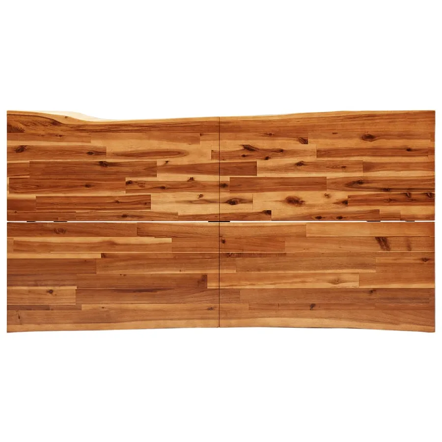 Ensemble à manger 3 pcs avec bord vivant bois massif d'acacia - 5