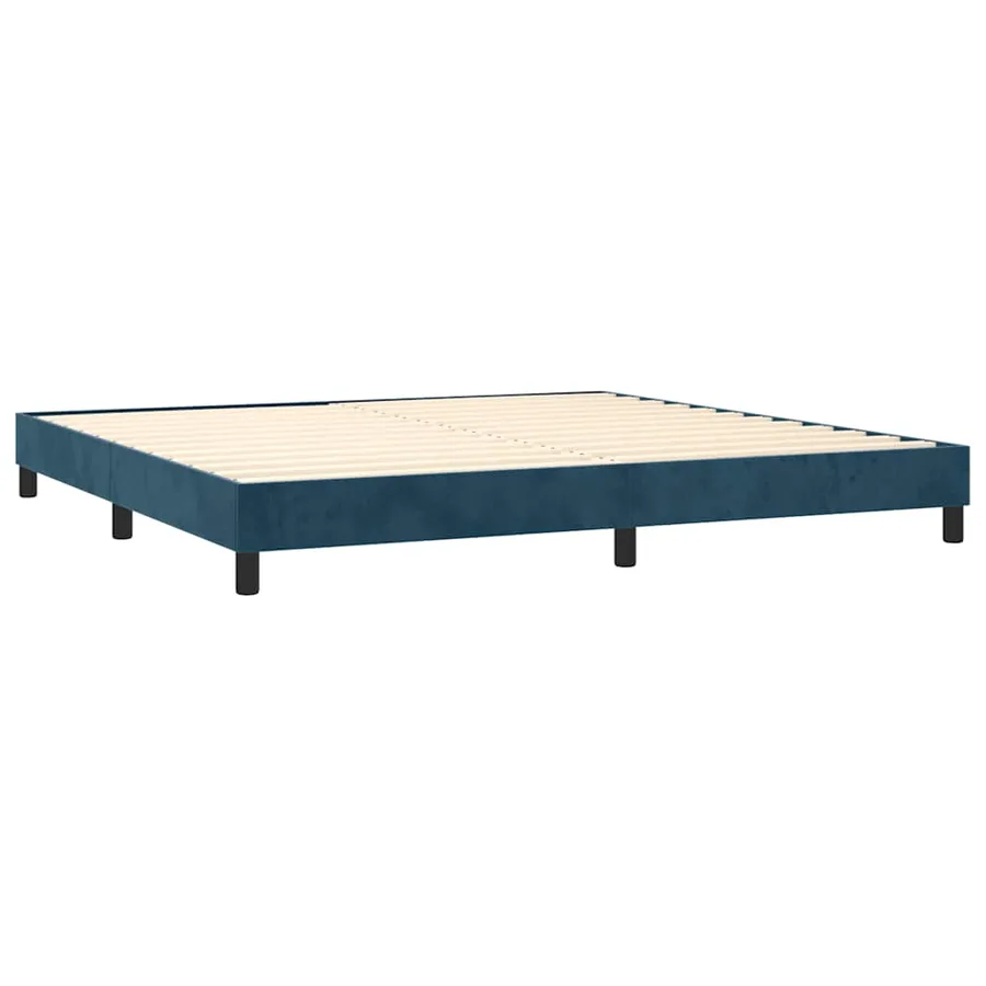Sommier à lattes de lit et matelas Bleu foncé 200x200cm Velours - 4