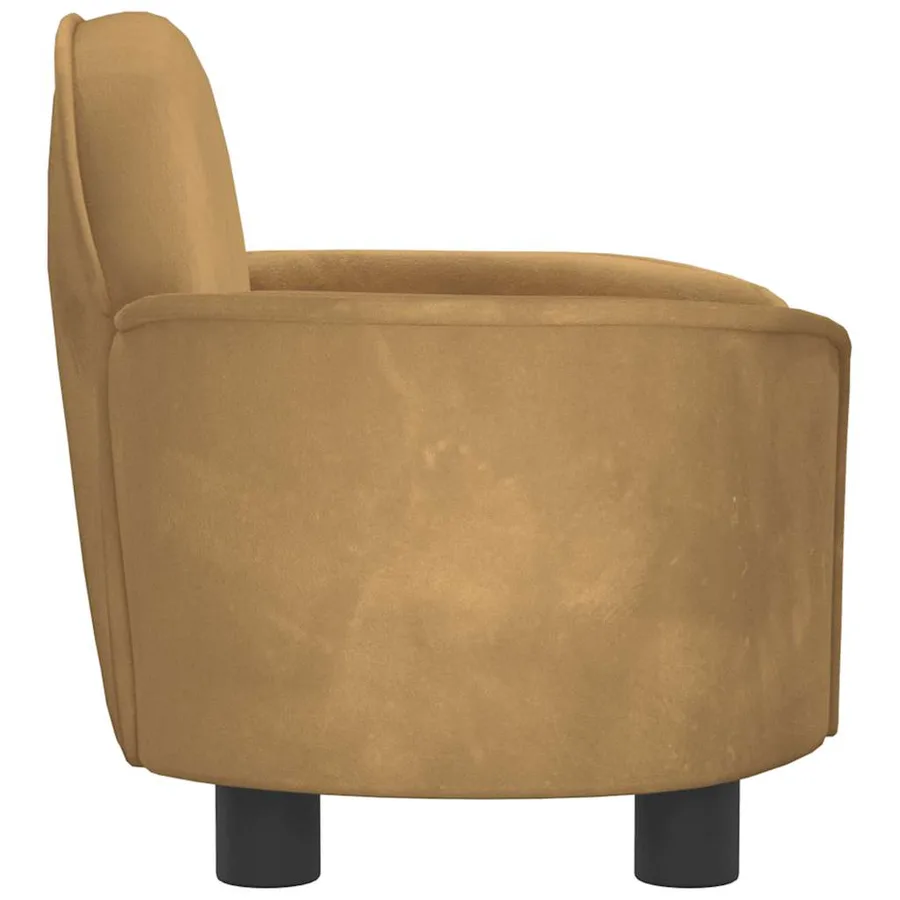 Lit pour chien marron 66x40x45 cm velours - 4