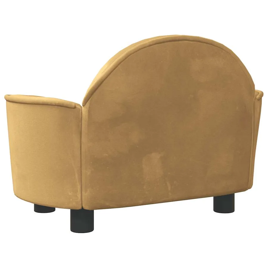 Lit pour chien marron 66x40x45 cm velours - 5