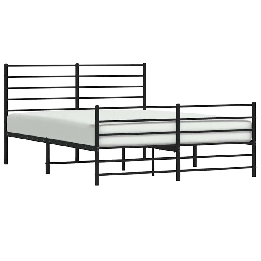 Cadre de lit métal sans matelas avec pied de lit noir 120x190cm - 5