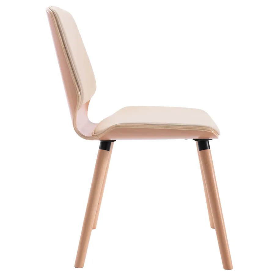 Chaises à manger lot de 2 crème similicuir - 5
