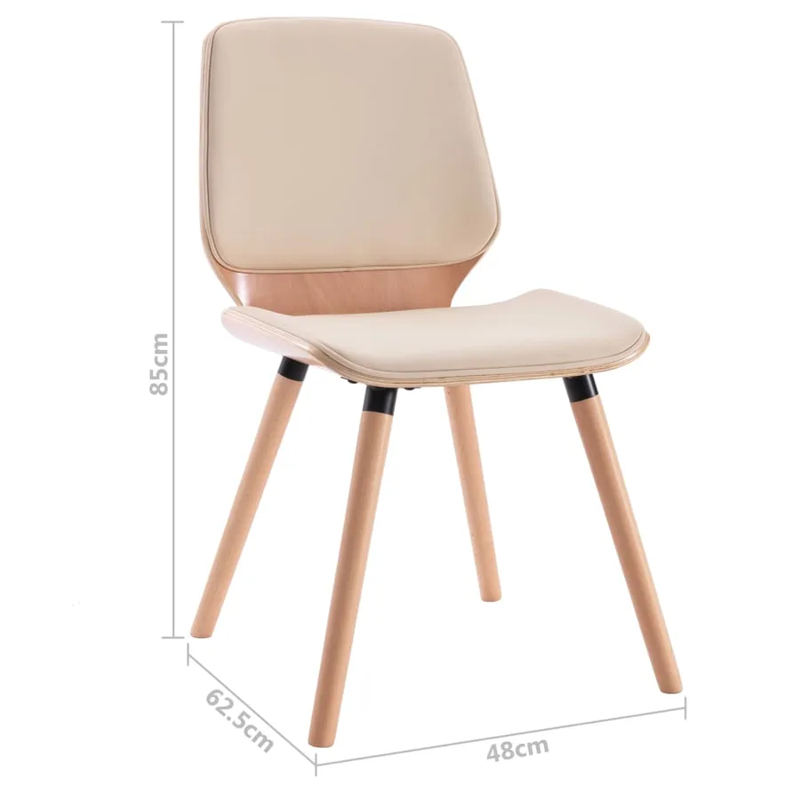 Chaises à manger lot de 2 crème similicuir - 9