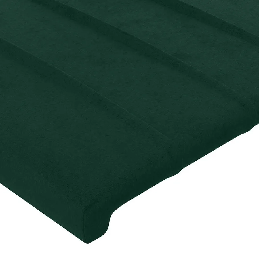 Tête de lit à LED Vert foncé 100x5x118/128 cm Velours - 5