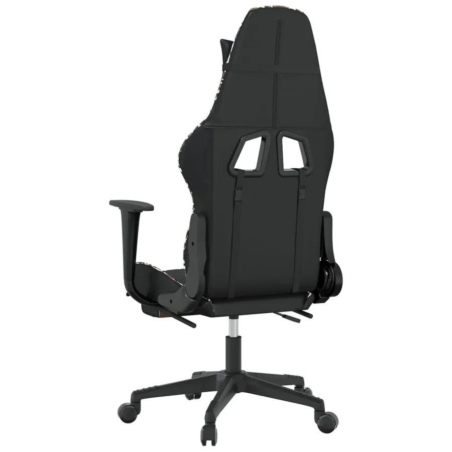 Chaise de jeu avec repose-pied Noir et camouflage Similicuir - 5