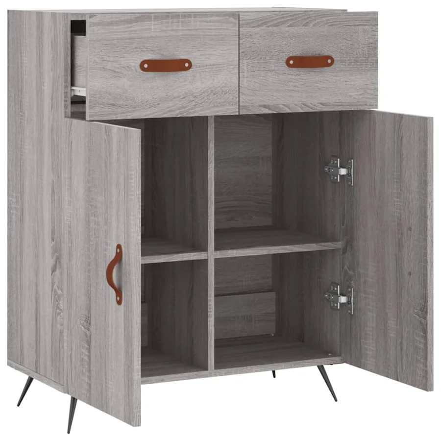 Buffet sonoma gris 69,5x34x90 cm bois d'ingénierie - 5