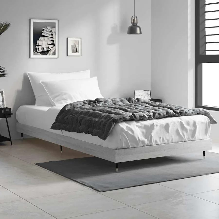 Cadre de lit sans matelas sonoma gris 90x190 cm - 4
