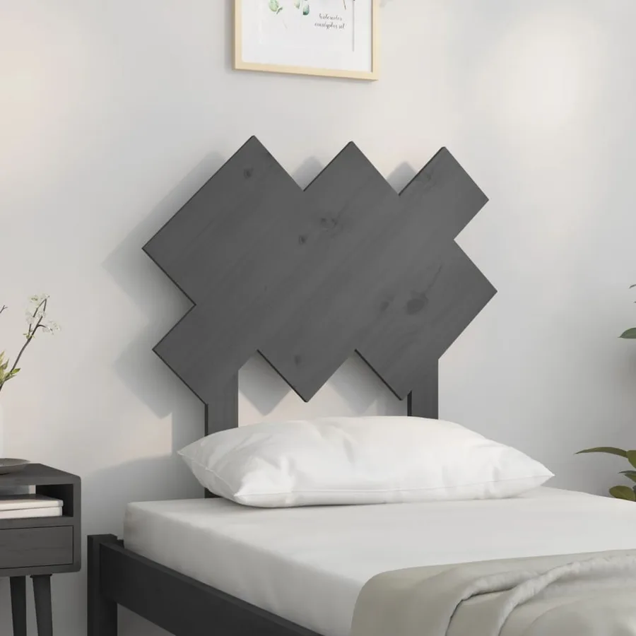 Tête de lit Gris 72,5x3x81 cm Bois massif de pin - 3