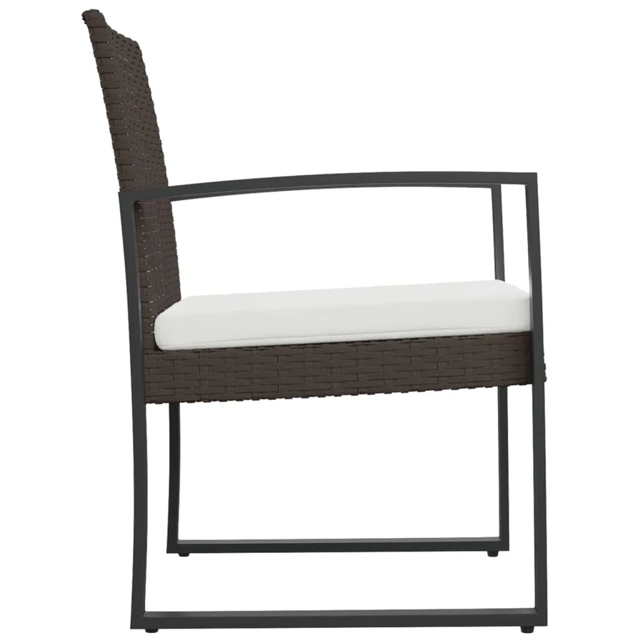 Chaises à manger de jardin lot de 2 noir rotin PP - 4