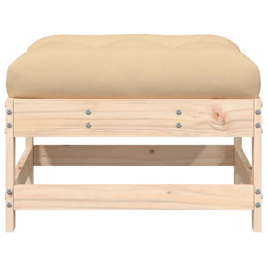 Repose-pieds de jardin avec coussins lot de 2 bois pin massif - 5