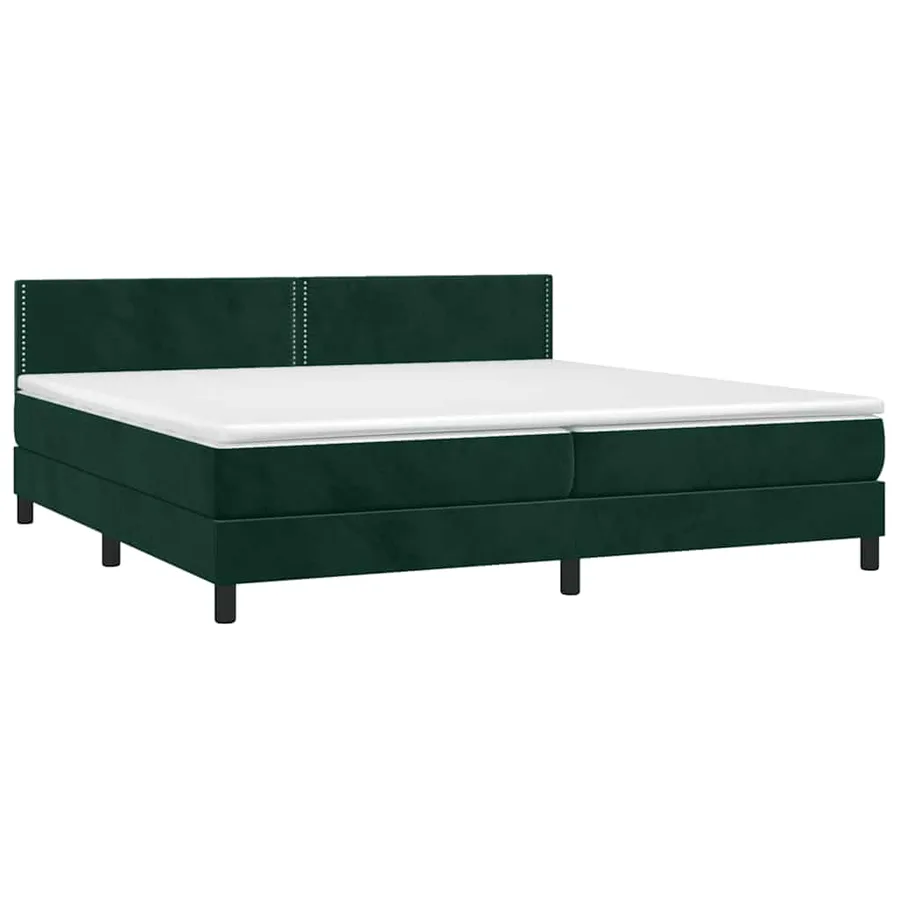 Sommier à lattes de lit avec matelas LED Vert foncé 200x200 cm - 4