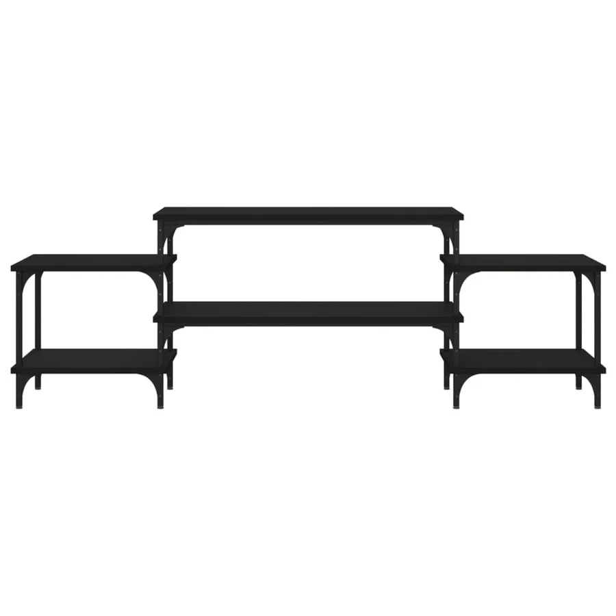 Meuble TV noir 157x35x52 cm bois d'ingénierie - 5