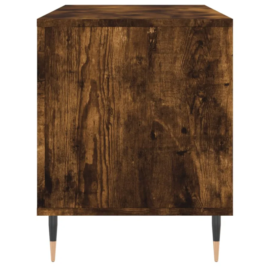Armoire à disques chêne fumé 100x38x48 cm bois d'ingénierie - 5