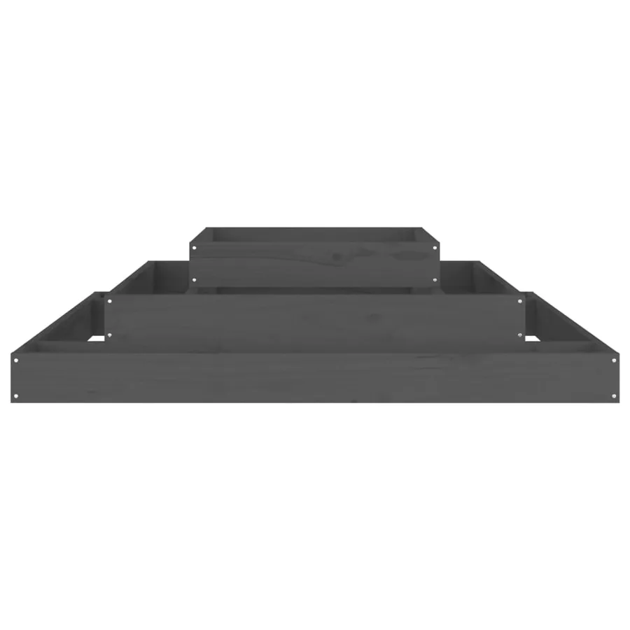 Jardinière Gris 110x110x27 cm Bois massif de pin - 5