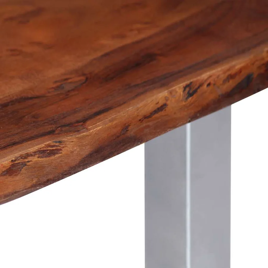 Table basse avec bord naturel 115x60x40 cm Bois d'acacia massif - 4
