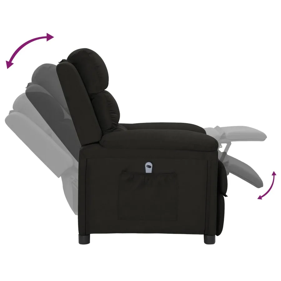 Fauteuil inclinable électrique Noir Tissu - 6