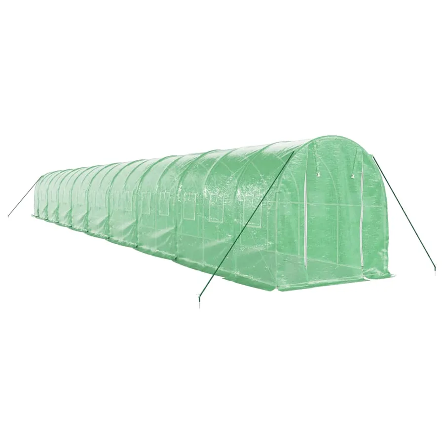 Serre avec cadre en acier vert 36 m² 18x2x2 m - 3
