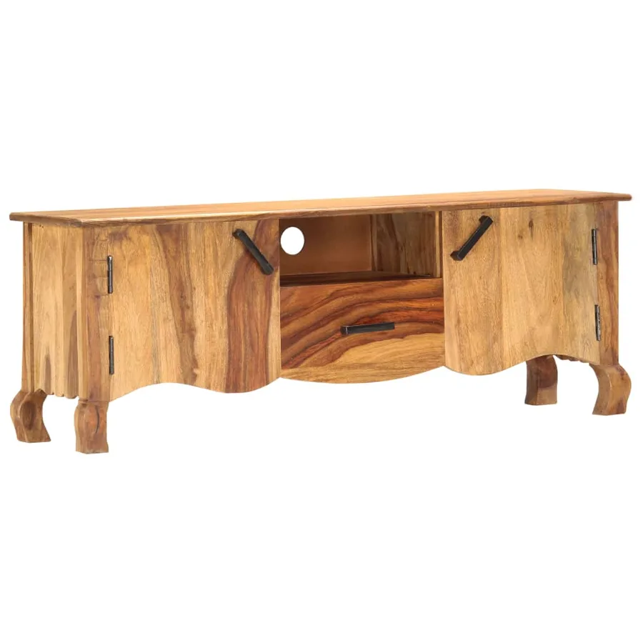 Meuble TV 115x30x42 cm Bois solide - 11