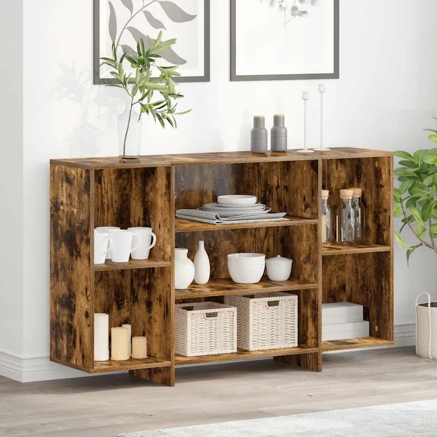 Buffet chêne fumé 120x30x75 cm bois d'ingénierie
