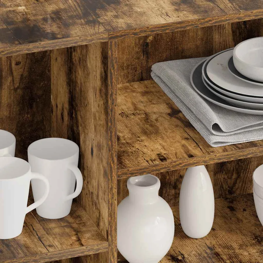 Buffet chêne fumé 120x30x75 cm bois d'ingénierie - 3