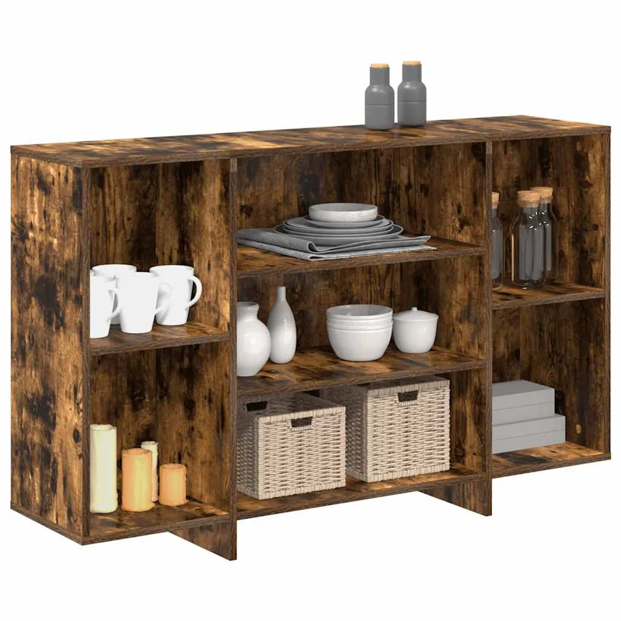 Buffet chêne fumé 120x30x75 cm bois d'ingénierie - 4