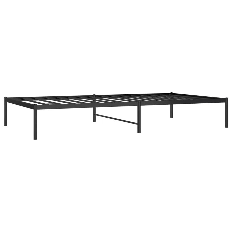 Cadre de lit métal sans matelas noir 107x203 cm - 3