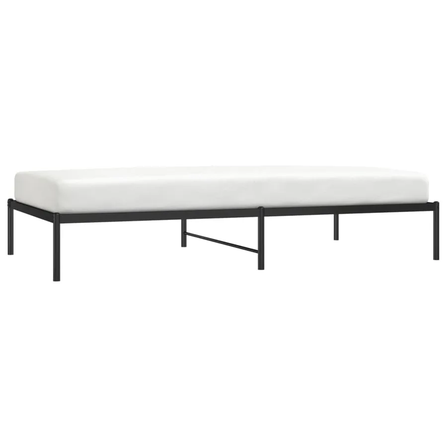 Cadre de lit métal sans matelas noir 107x203 cm - 4