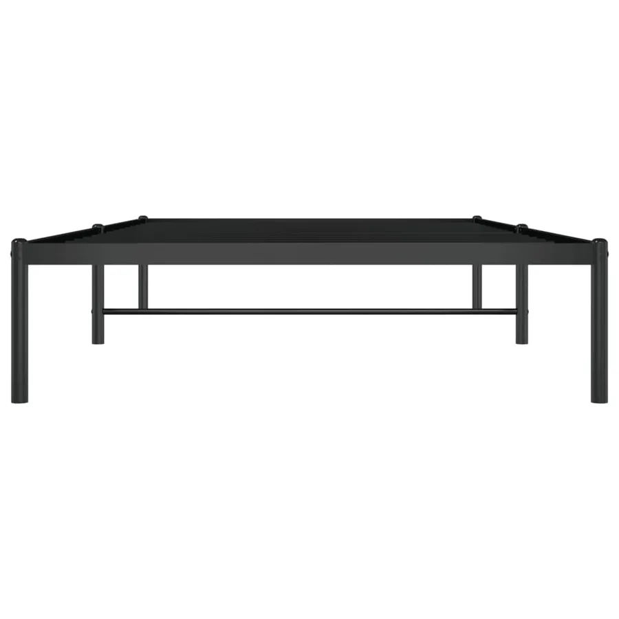 Cadre de lit métal sans matelas noir 107x203 cm - 5