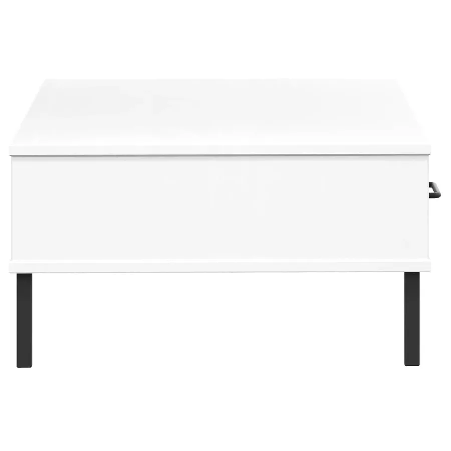 Table basse avec pieds en métal Blanc Bois pin massif OSLO - 6