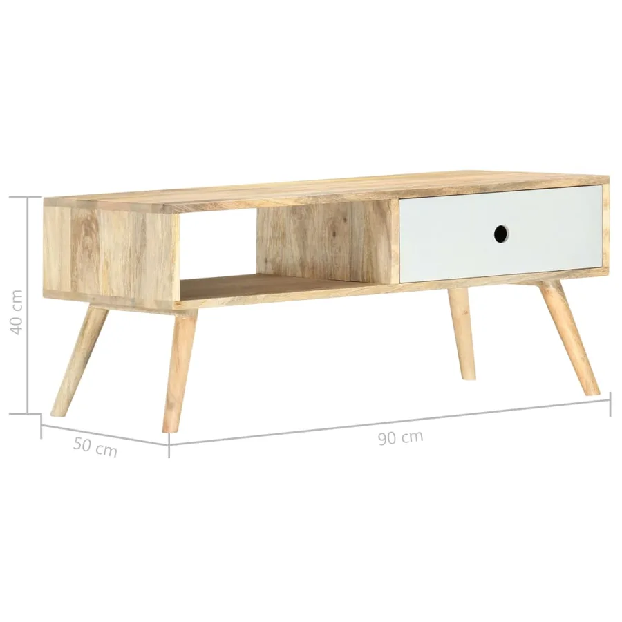 Table basse 90x50x40 cm Bois de manguier massif - 6