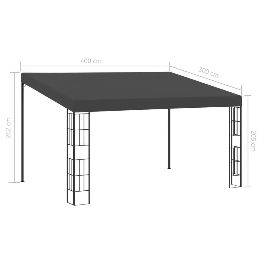 Belvédère mural 3x4 m Anthracite Tissu - 5