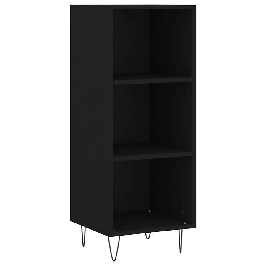 Buffet noir 34,5x32,5x90 cm bois d'ingénierie - 2