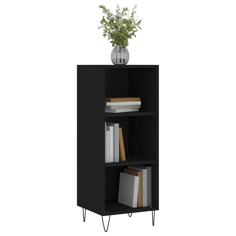 Buffet noir 34,5x32,5x90 cm bois d'ingénierie - 3