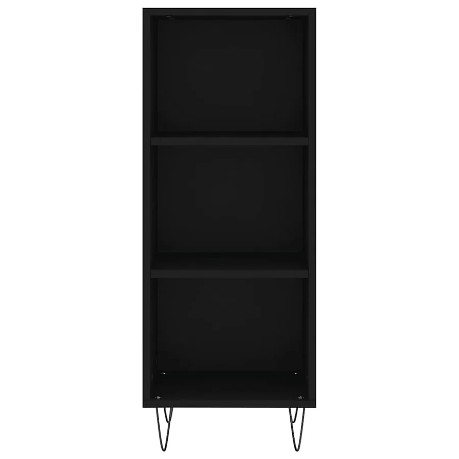Buffet noir 34,5x32,5x90 cm bois d'ingénierie - 4