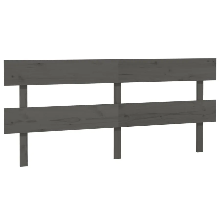 Tête de lit Gris 204x3x81 cm Bois massif de pin - 2