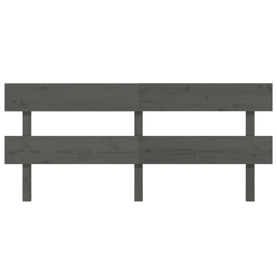 Tête de lit Gris 204x3x81 cm Bois massif de pin - 3
