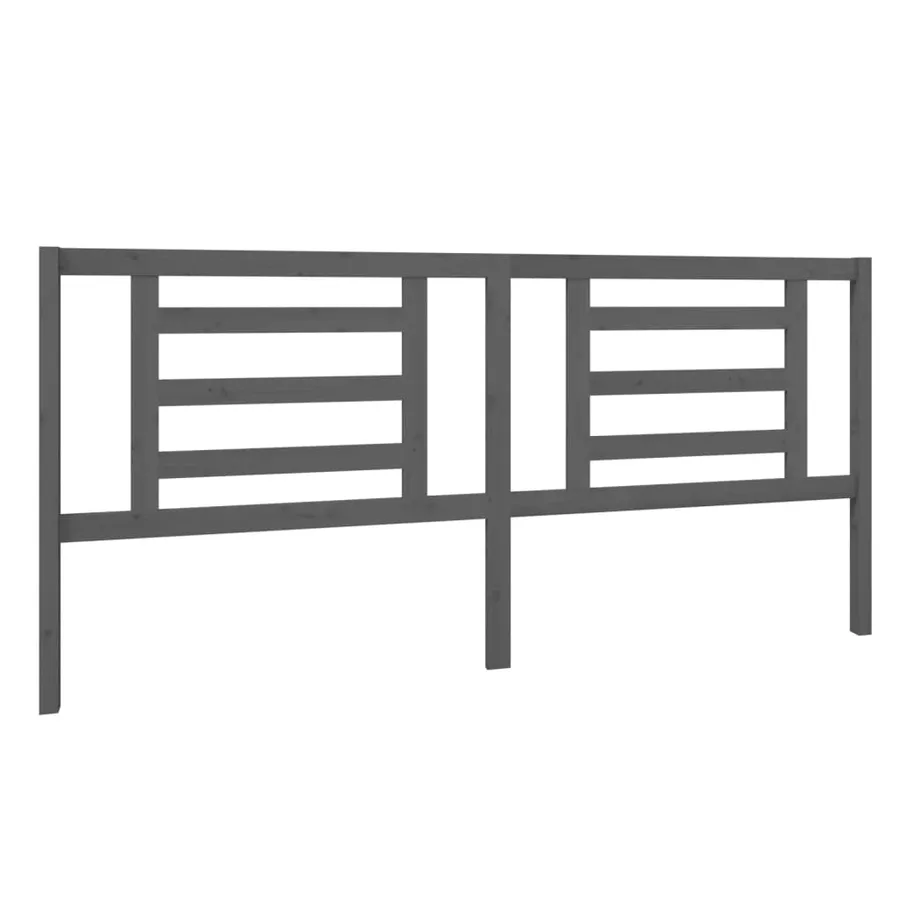 Tête de lit Gris 206x4x100 cm Bois de pin massif - 2