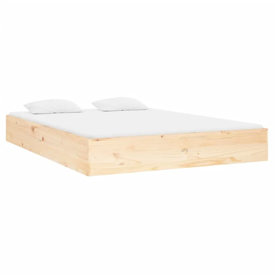 Cadre de lit sans matelas bois massif 120x190 cm - 4
