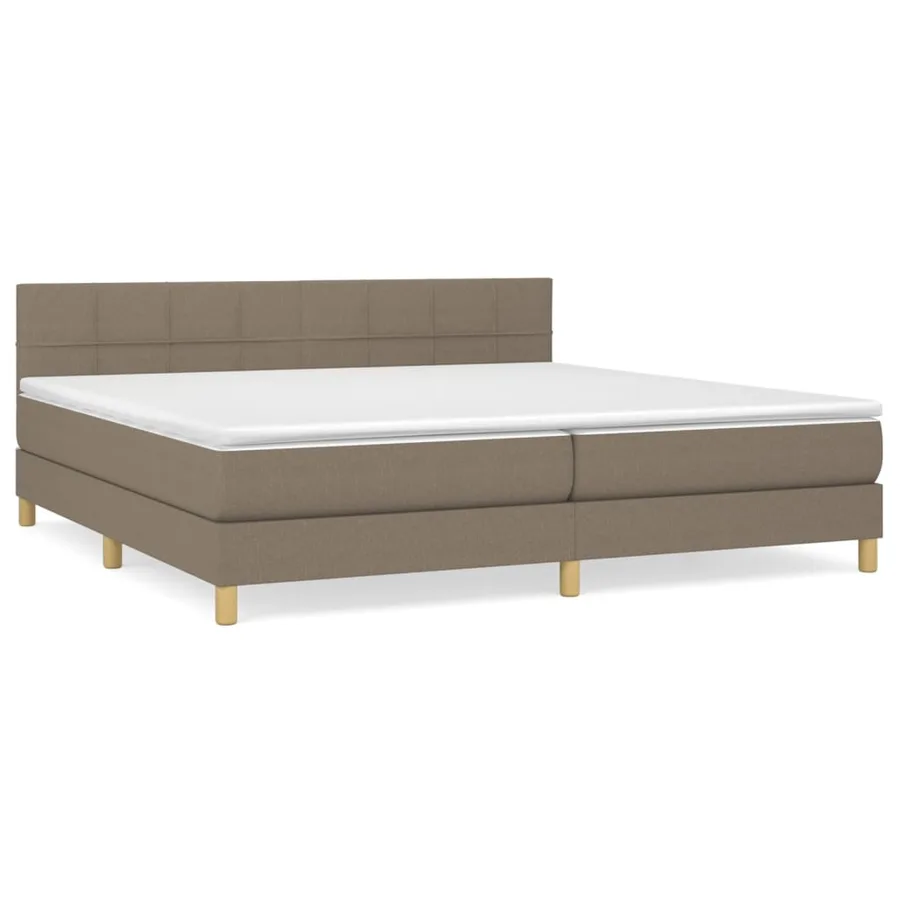 Sommier à lattes de lit avec matelas Taupe 200x200 cm Tissu - 2