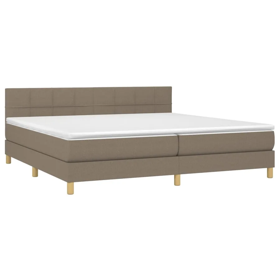 Sommier à lattes de lit avec matelas Taupe 200x200 cm Tissu - 3